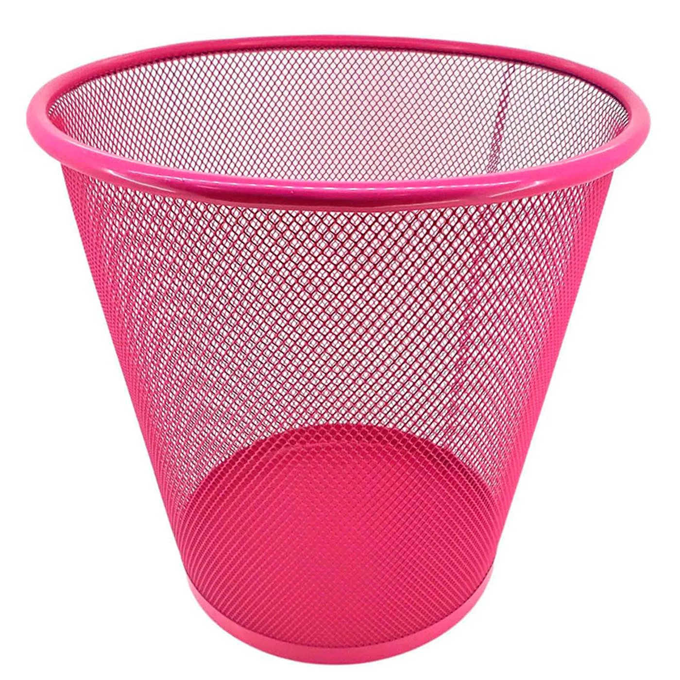 Pamex Pink Metal Grid Bin 27x23,5 cm, Multi-purpose Dustbin, Office School Waste Container,