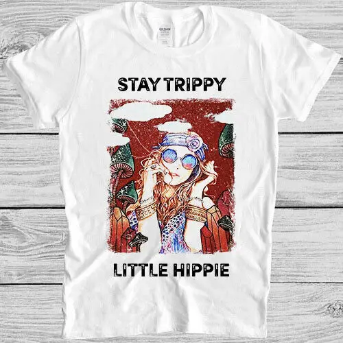 Stay Trippy Little Hippie  Fungus Magic Mushrroms Gift T Shirt   Unisex T-shirts  brand vintage