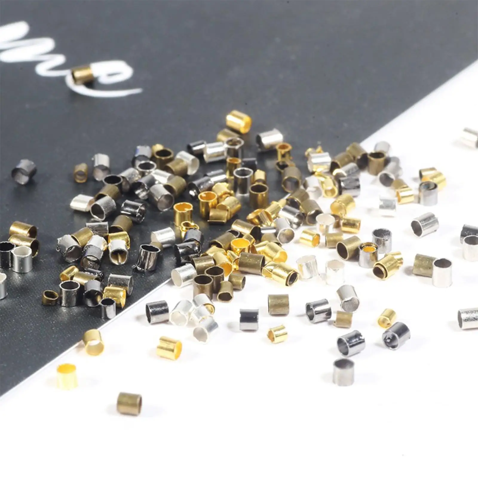 Crimp Beads Copper 2mm Tube End Stopper Loose Spacer for Jewelry Making Secure String Ends DIY Necklace Bracelet Earring Craft
