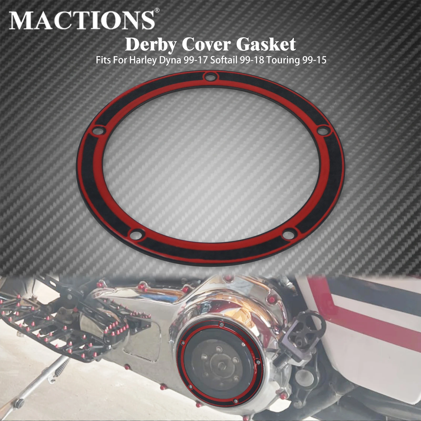 

MACTIONS Прокладка крышки Дерби, кольцо с двойным кулачком для Harley Softail Touring Dyna Road Street Electra Glide Fatboy Fxd 99-14 2015 2016