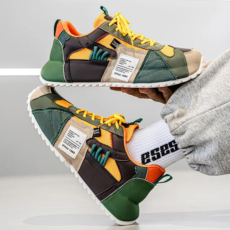 YRZL Men Sneakers Comfortable Walking Shoes Platform Breathable Casual Sports Sneaker Men Training Shoes Trekking Men's Sneaker