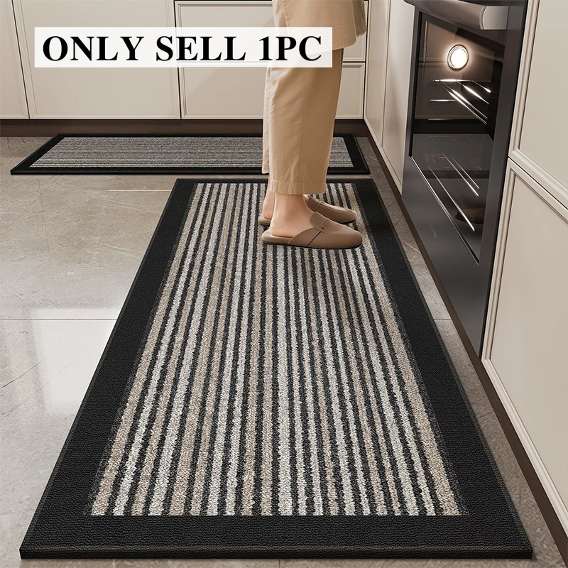 Floor Mat for Kitchen Non-slip Stain-resistant Long Carpet Loop Pile TPR Rug Modern Minimalist Style Carpet Home Decoration Rugs