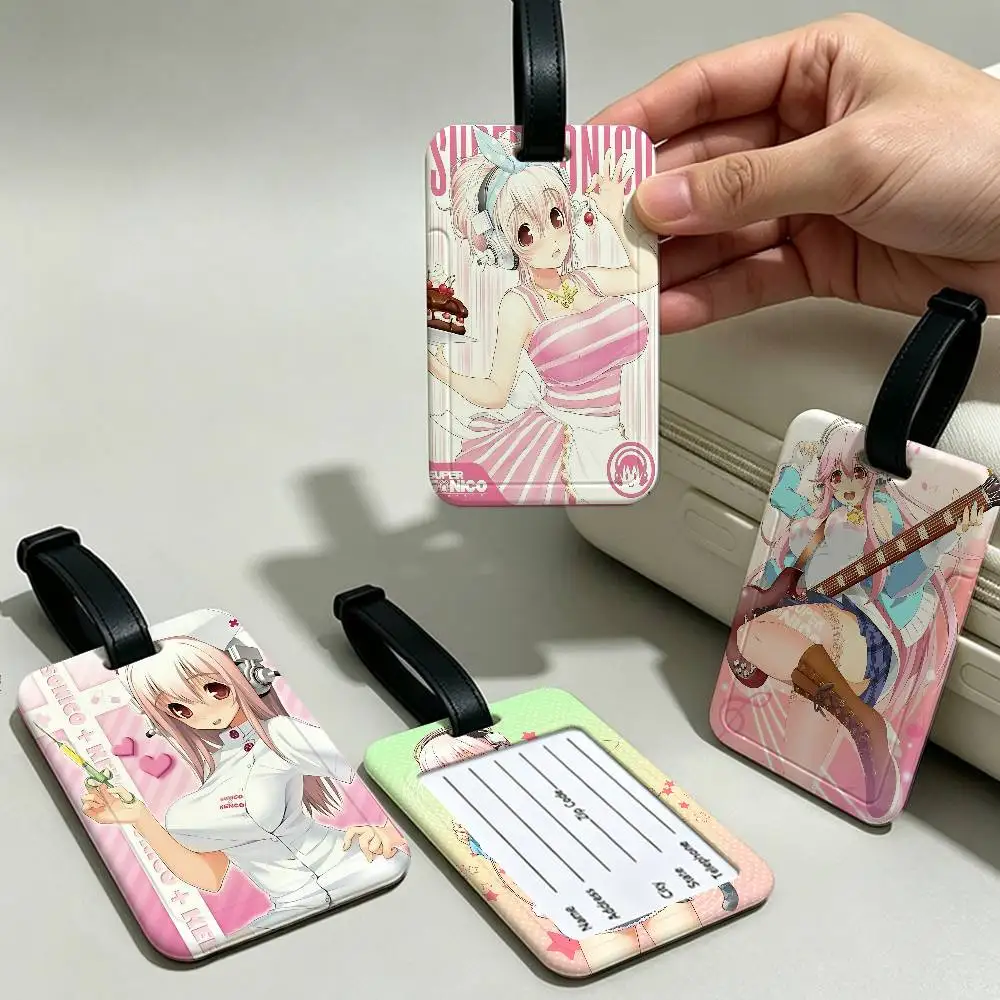 Cute sexy anime characters SUPER SONICO  PVC Anti lost Luggage Identifier Tag Removable Information Card Holder Baggage Tag
