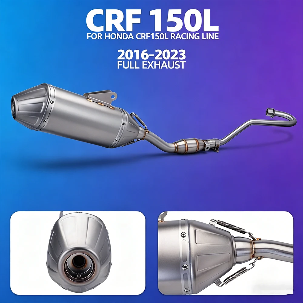 Motorcycle Exhausts Pipe Kit suitable for Honda CRF150 CRF150L 2016-2025 51mm High Performance  Motocross Bike Exhaust system