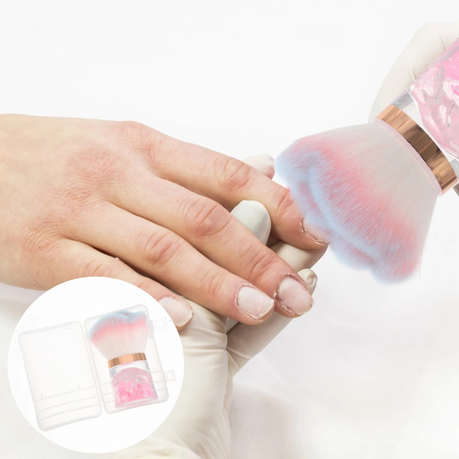 Brosse à poudre libre pour le visage et les ongles, brosse de manucure en forme de fleur, outil de maquillage réutilisable pour Blush, fond de teint en poudre