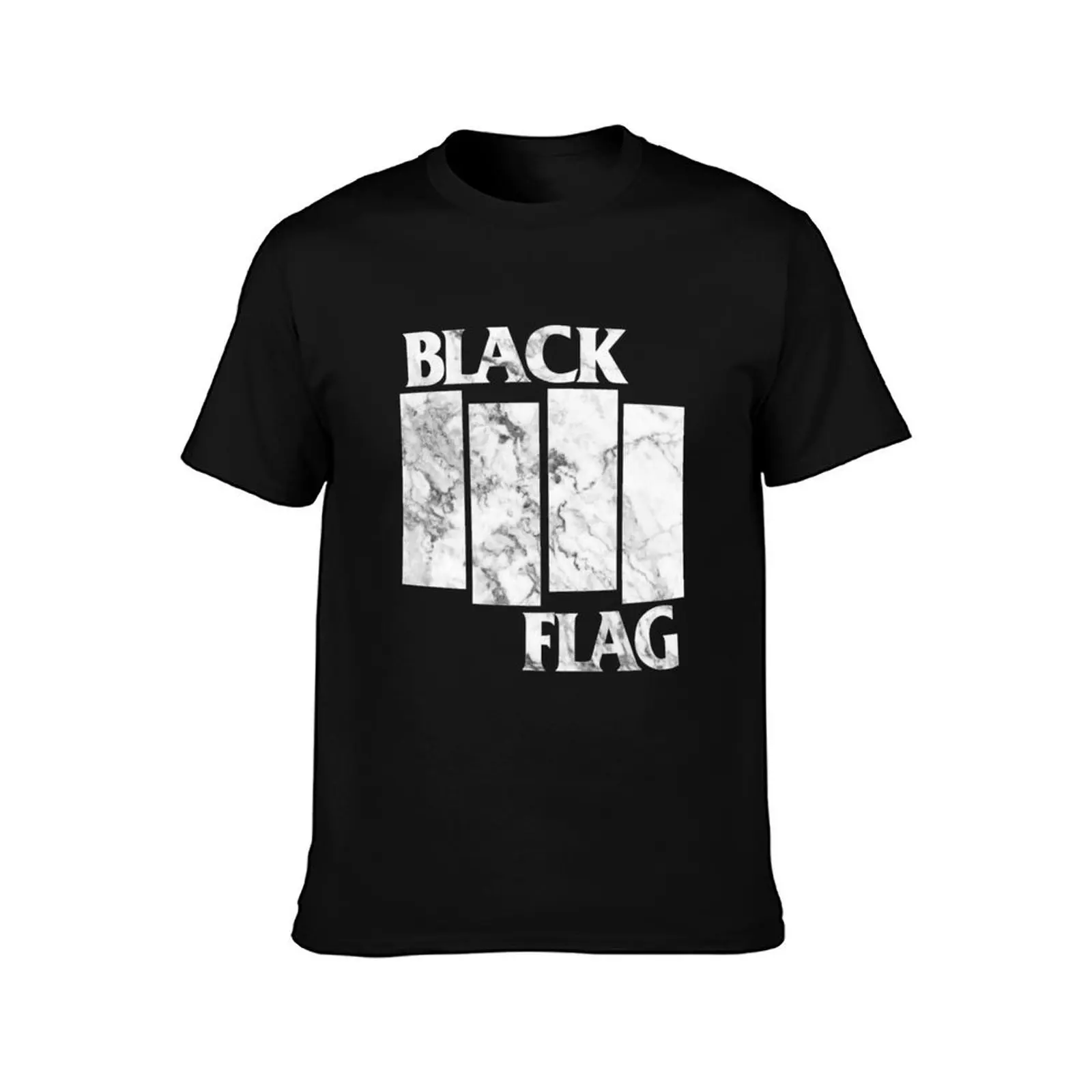 Black Flag Marble Logo Shirt T-Shirt Simple Line Art Print Tee T-Shirt
