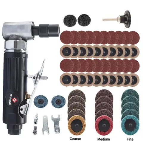 SI FANG Pneumatic Grinder Set 2" Sanding Discs with 1/4" Shank for Die Grinder Surface Grind Polish Burr Rust Paint Removal