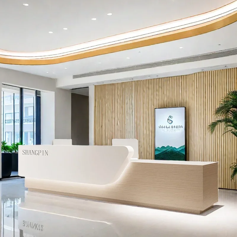 

Spa Reception Furniture Customer Center Minimalist Church Pulpito Aesthetic Counter Beauty Armable Recepcion Mostrador Luxury