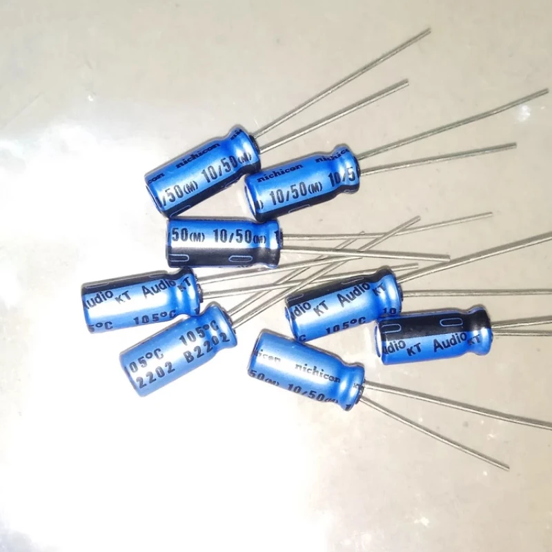 10 قطعة/100 قطعة الأصلي Nichicon الصوت KT سلسلة 5X11 مللي متر 50V10uF اوديوفيلي مكثفات كهربائية 105 درجة