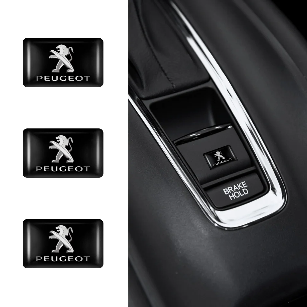 Para Peugeot 5008 4008 3008 2008 508 1008 406 207 108 506 307 408 106 107 208 308 607 CC, 10 pegatinas para el interior del coche, cubierta central