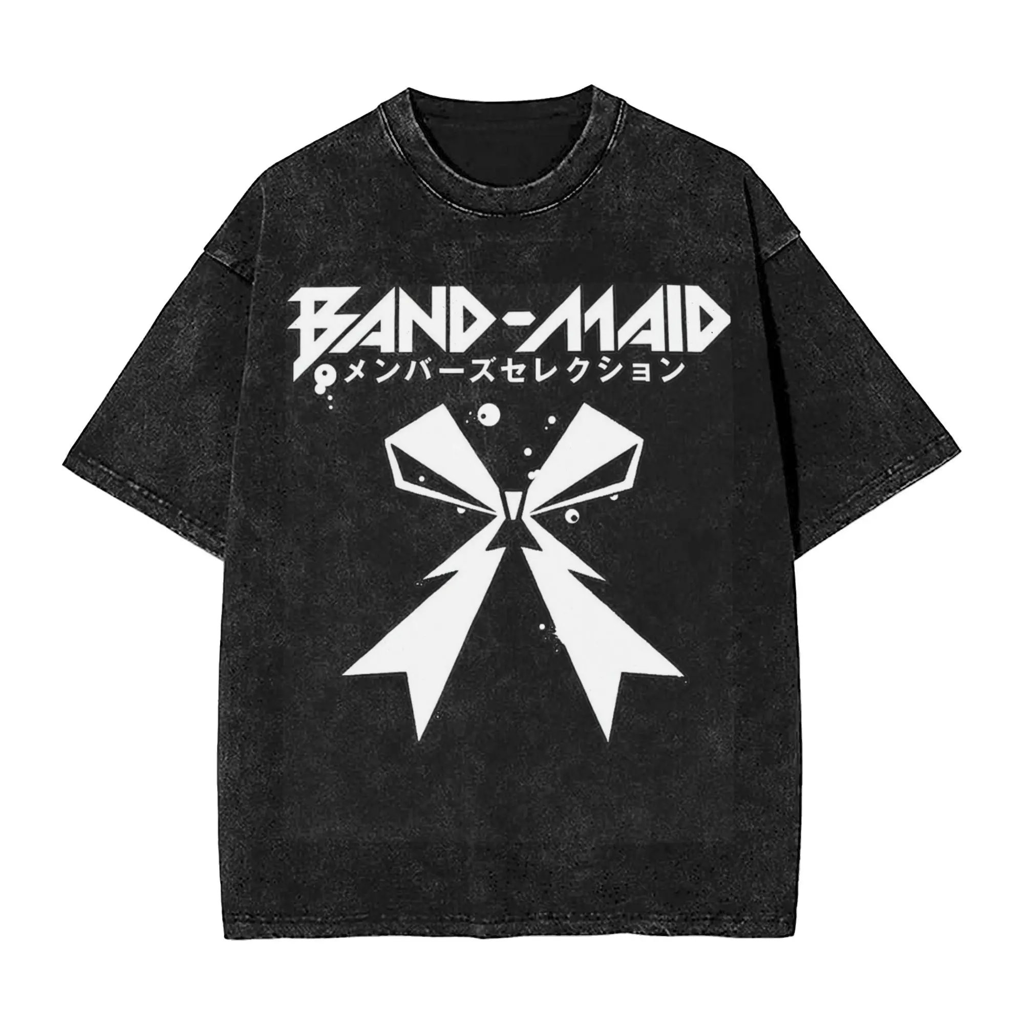 Harajuku Washed Shirts Band Maid Japan Metal rock band  Merch Vintage T Shirt Oversize  Streetwear Short Sleeve Summer Tee Shirt