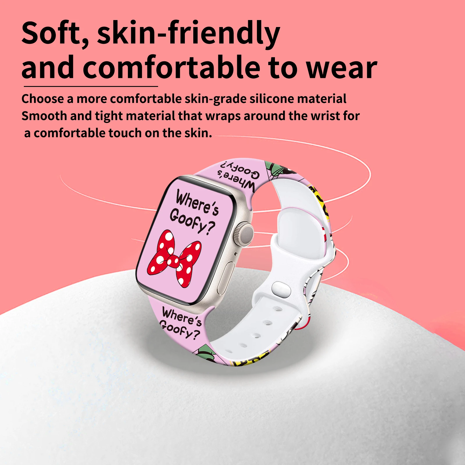 Disney Mickey Printed Strap for Apple Watch 11 10 9 8 SE Silicone Band Replaceable Watchband for iWatch 46mm 44mm 42mm 41mm Band - Image 4
