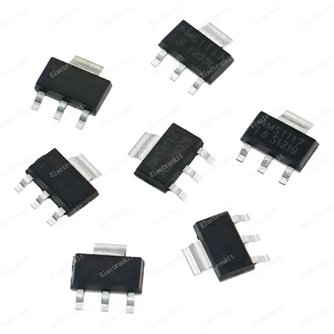 70pcs AMS1117-ADJ 1.2V 1.5V 1.8V 2.5V 3.3V 5V SOT-223 Low Dropout Voltage Regulator SMD Transistor Triode Tube Assorted Kit