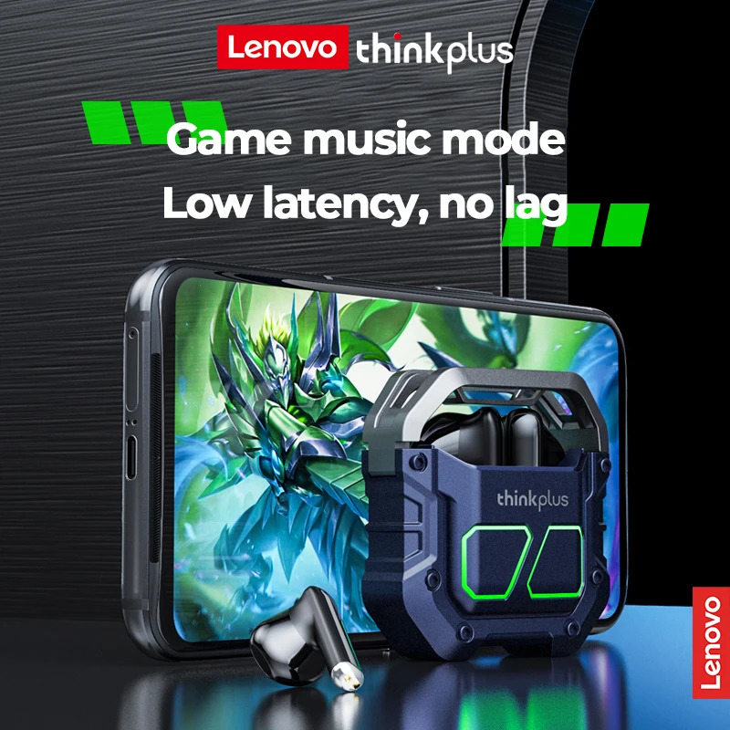NEW Lenovo XT81 Earphone Bluetooth 5.3 Gaming Headset 9D Bass Surround Sound Wireless Headphones Low Lag LED Earbuds With Mic