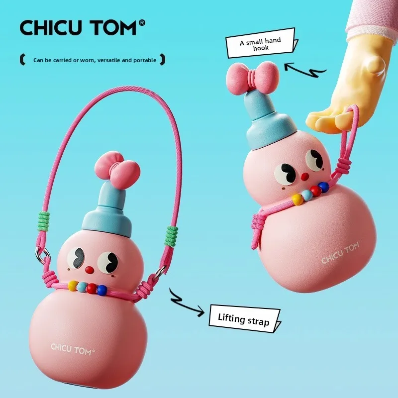 High Appearance Gourd Insulated Cups,Large Capacity Shoulder Strap Water Kettle,Cute Straw Cup for Students, 316 Stainless Steel