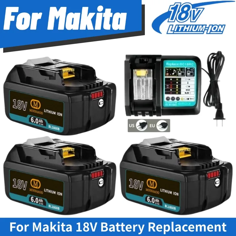 

Для Makita 18 В 6,0 Ач аккумуляторная батарея для Makita BL1830 BL1830B BL1840B BL1850 BL1850B аккумулятор для электроинструментов 5000 ﻿ цикл