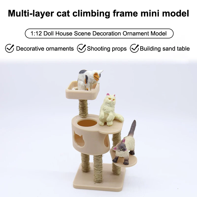 

1/12 Dollhouse Simulation Pet Cat Climbing Frame Model Dollhouse Miniature Furniture Accessories Micro Scene Construction Props