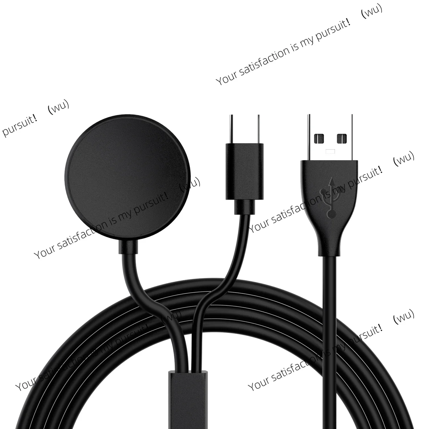 2-in-1 charger for Samsung Galaxy Watch 8/7/6//5Pro/4/3/Active 2/Active USB smartwatch charger replacement charging cable
