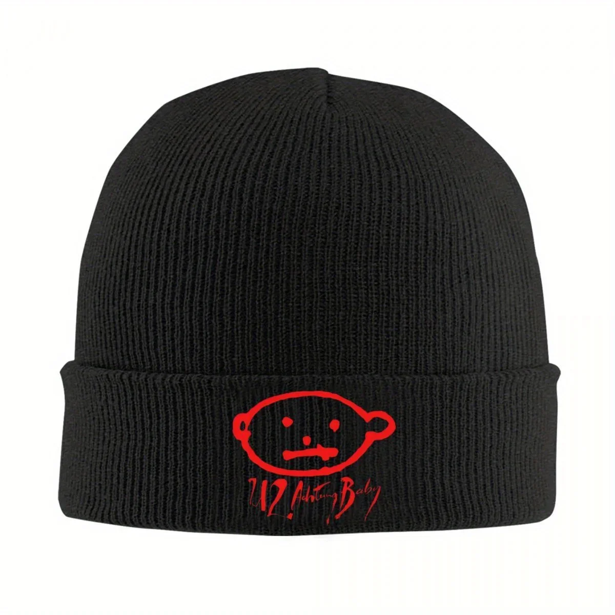 2026 U2 ACHTUNG BABY LOGO Rock Music Hats Autumn Winter Beanies Warm Caps Men Women Acrylic Knitted Hat