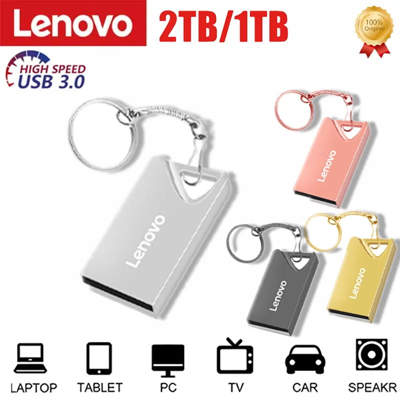 Lenovo-unidad Flash USB, Pendrive 2 en 1 con interfaz Lightning, Usb 3,0, 1TB, 2TB, TYPE-C, disco de memoria para Android/iphone