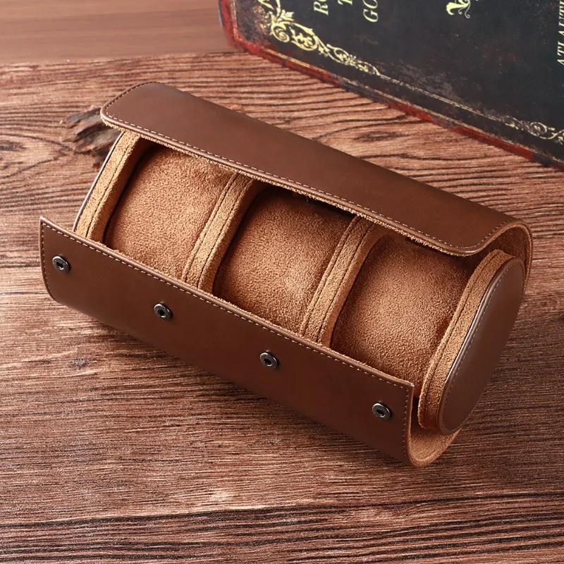 PU Leather Watches Organizer Vintage Watch Display Leather Watch Box Watch Travel Case Portable Classic Display Watches Storage