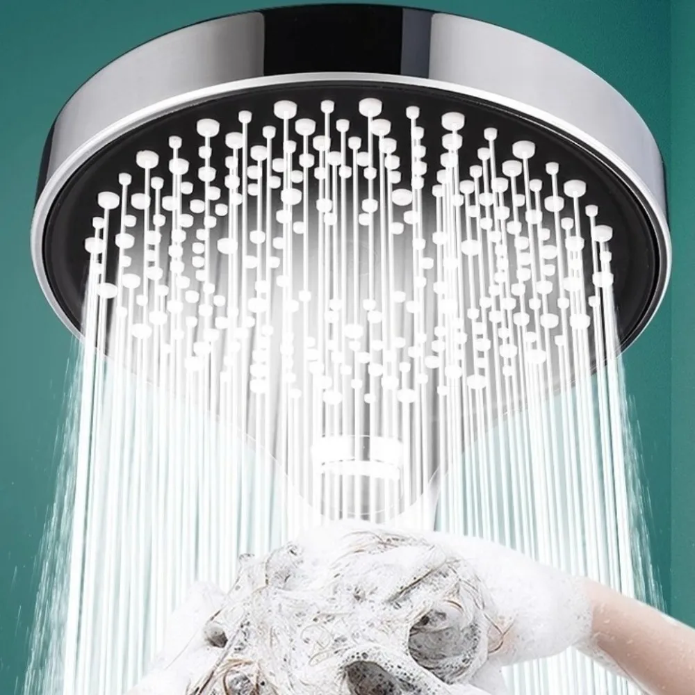 

13cm Panel 3-Mode Shower Head Pressurized Technology Water Saving Design Large Panel Shower Head Three Spray Modes Adjustment