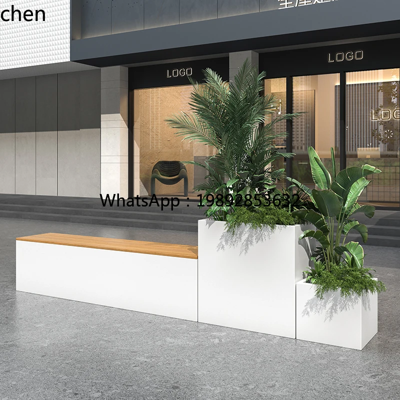 

X-25 Outdoor Stainless Steel Stool Flower Box Pond Iron Art Planting Tray Partition Flower Stand