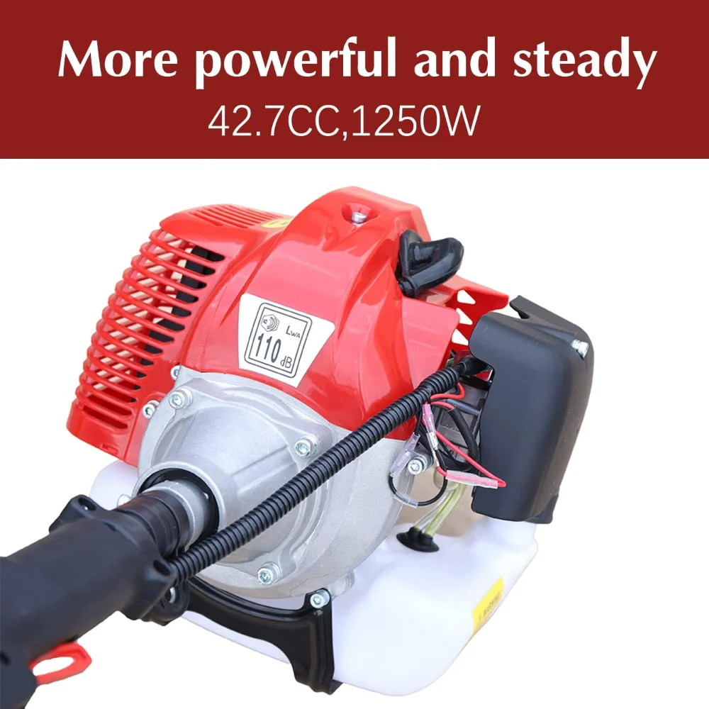 Serra de poste de gás poderosa, reutilizável, de 16 pés de altura, 42,7CC, 2 ciclos, extensão sem fio, serra de poste com barra de corte de 11 polegadas