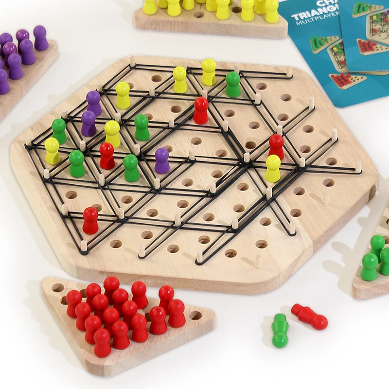 Multiplayer Party Battle Game Wooden Geometric Interlocking Chess Tabletop Game New Chain Geometry Chess Family Interactive Game