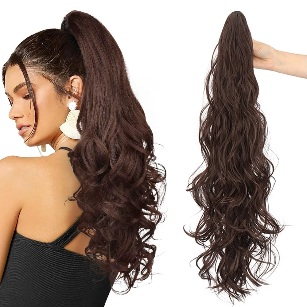 

Женский аксессуар для волос: синтетический длинный хвост-шиньон на заколке, 20 дюймов.