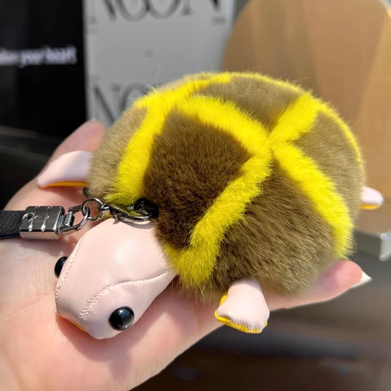 

Cute Little Turtle Otter Rabbit Fur Car Keychain Pendant Plush Toy Doll Schoolbag Bag Decoration Gift