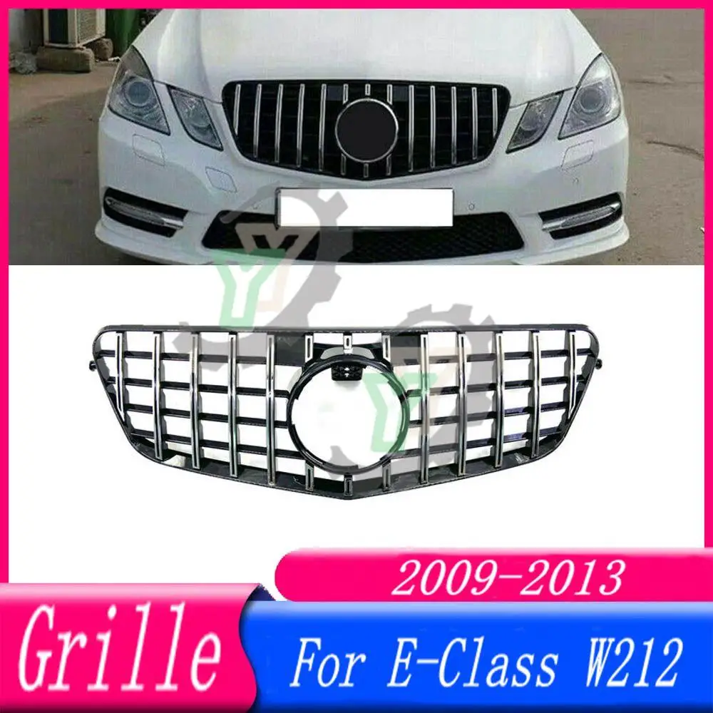 Front Bumper Upper Grille Racing Grill For Mercedes-Benz E-Class W212 E300 E400 E200 E350 2009 2010 2011 2012 2013 Car Accessory