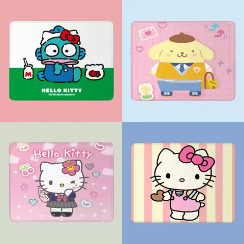 Mew Cartoon Sanrio Leather Mouse Pad Hello Kitty Small Computer Gamer Cute Kawaii Gaming Mats Computer Desk Accessories Mousepad