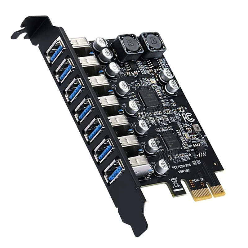 USB 3.0 PCI Express محول PCI E إلى 7 منافذ USB 3 توسيع محول بطاقة USB3.0 Pcie PCI-E X1 محول لسطح المكتب