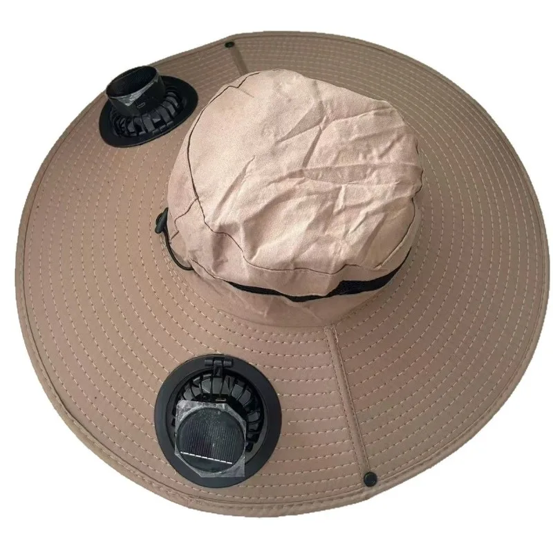 

Cross Border Solar Fan Hat for Mountain Climbing, Fishing, UV Protection, Summer Outdoor Sunshade Hat, Solar Dual Fan Hat