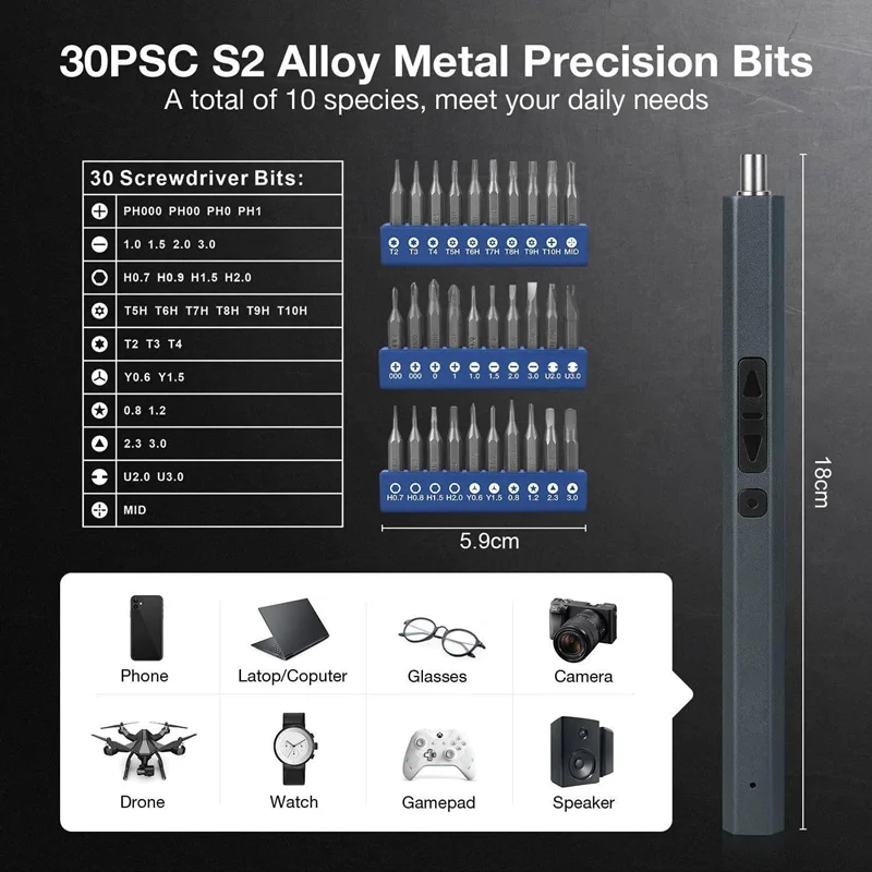 TE-1806 Electric Screwdriver Set Multi-functional for Phone Camera Laptop Watch Repair Precision Screwdriver Kit