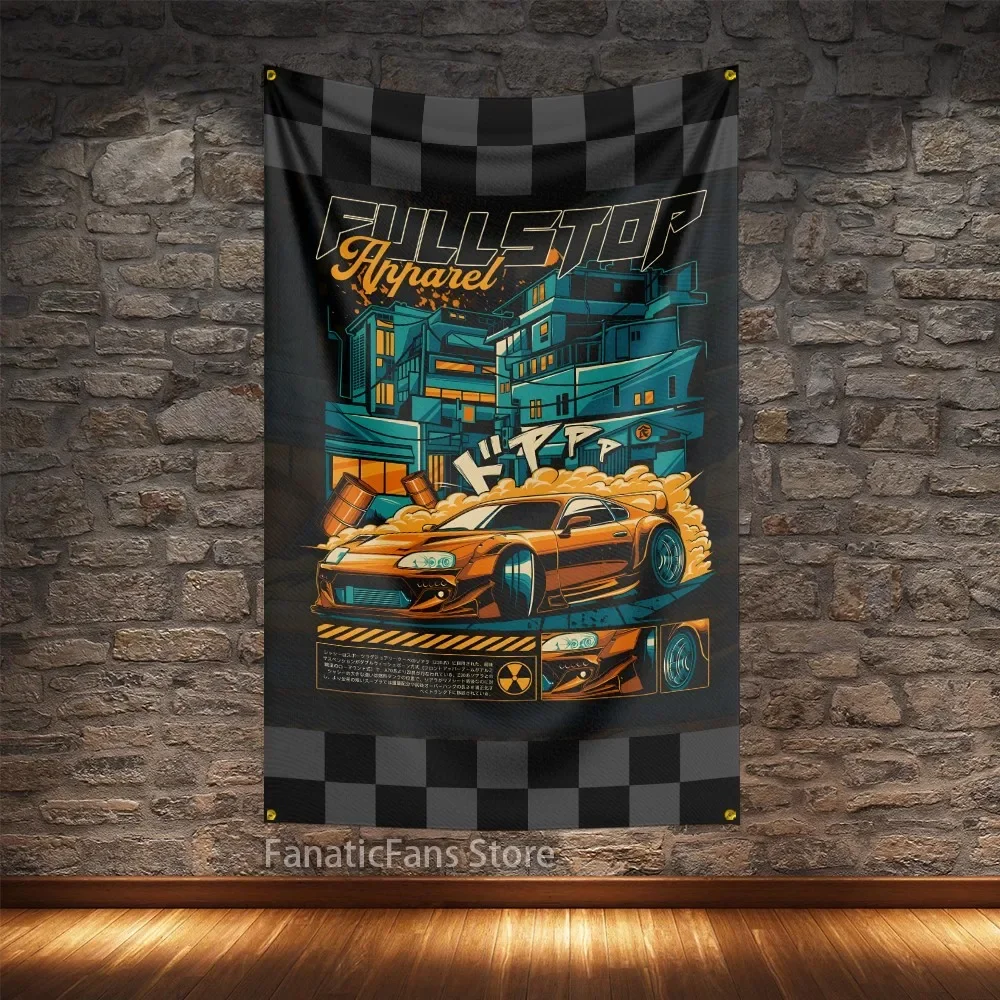 JDM Legend Modified Car Flag Polyester Digital Printing Cars Flagge Banner For Decoration