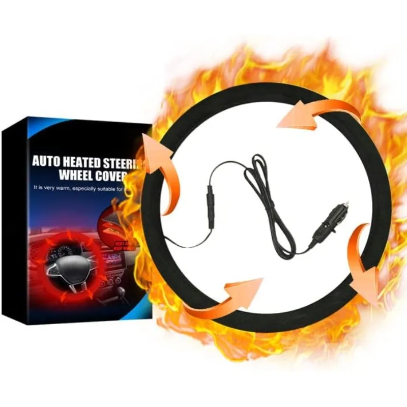 Winter Heated Steering Wheel Cover,15