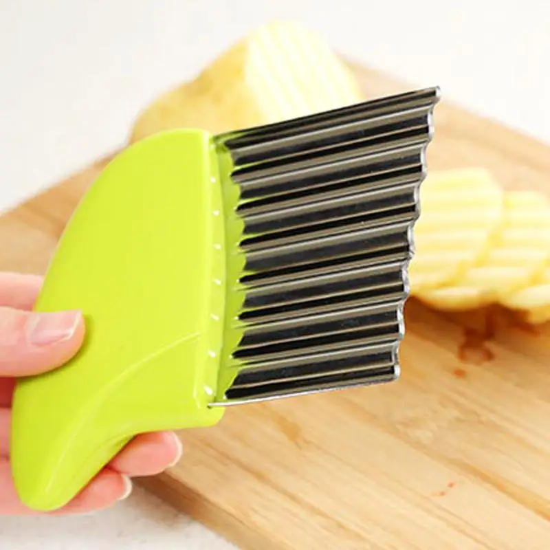 Creative Potato Chip Slicer Cutter Vegetable Fruit Corrugated Wavy Knife French Fries Potato Cutter Kitchen Gadget Accessories