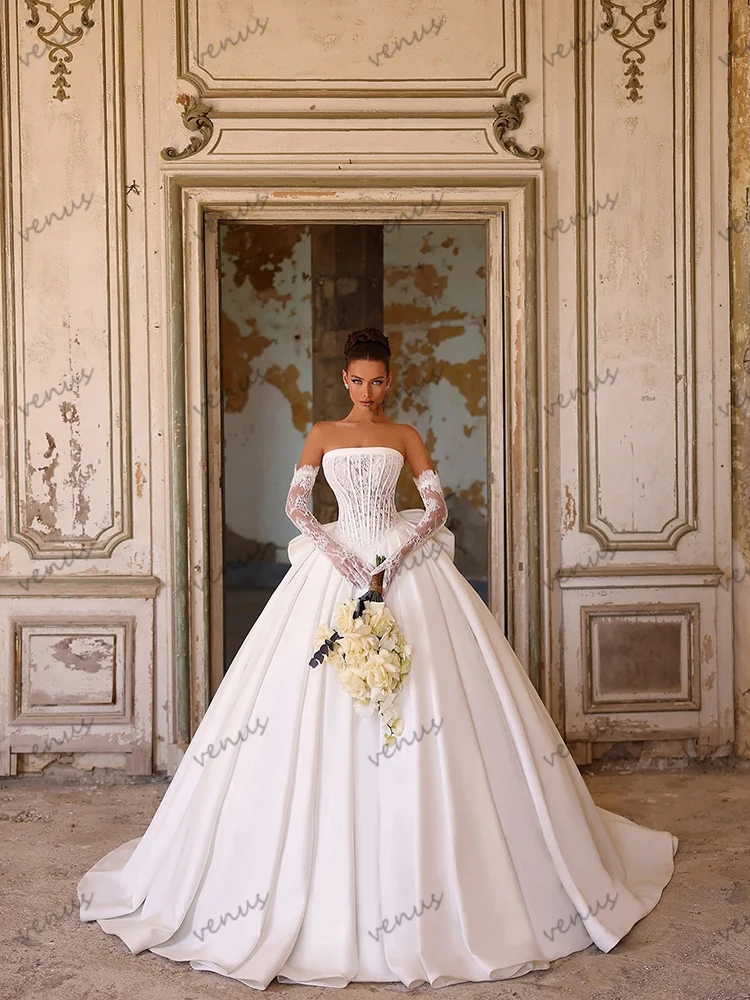 فساتين زفاف عتيقة زي العرائس الجميل بدون أكمام بدون مواقد بدون حمالات حديثة فيستدوس دي نوفيا مخصصة 2025