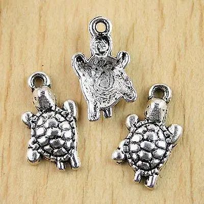 20pcs 22x10mm,hole:1.7mm antiqued silver turtle pendant charms h0895