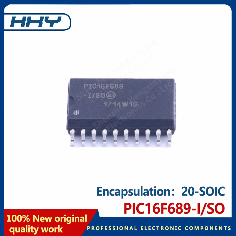 10PCS PIC16F689-I/SO 20-SOIC Microcontroller IC 8-bit 20MHz 7KB flash memory