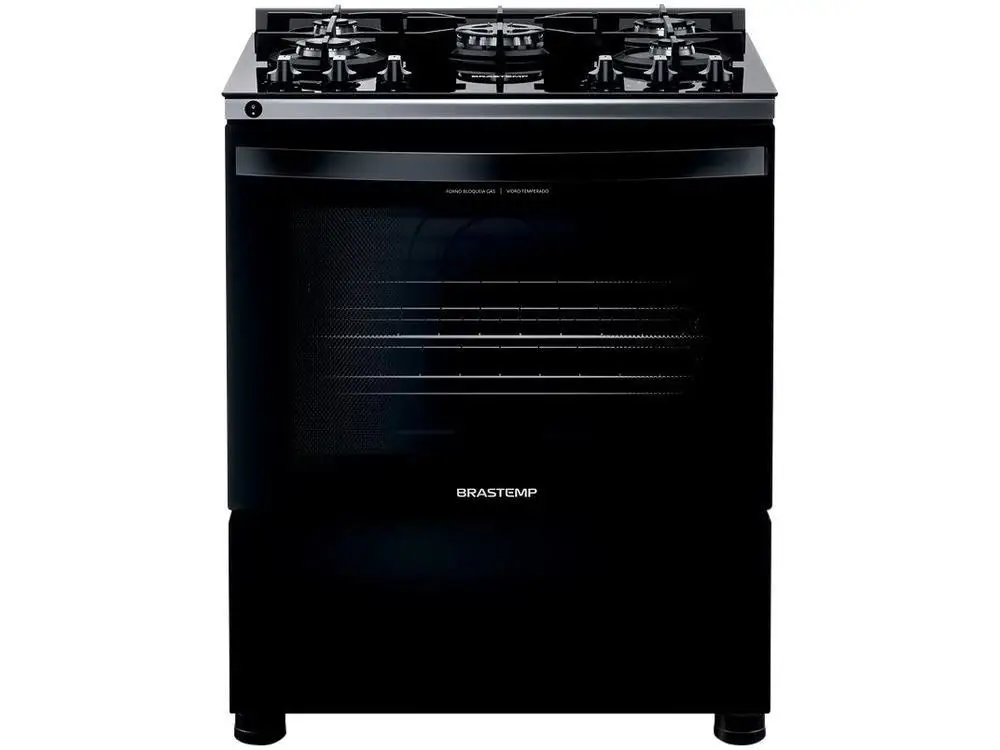 Brastemp-hornillo negro con Turbo Flame, 5 Bocas, Bivolt