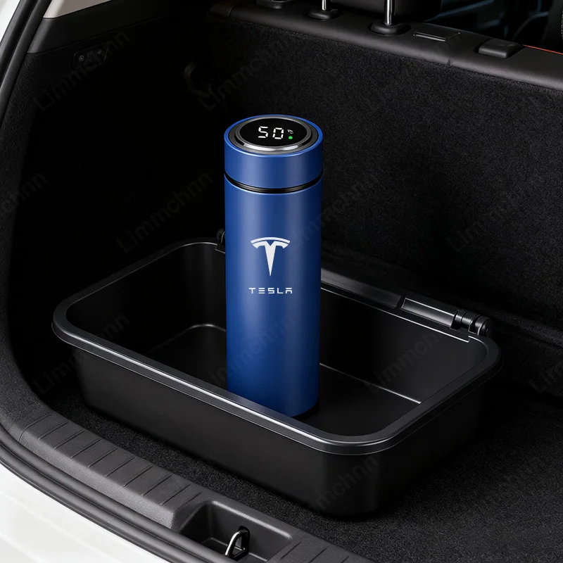 

For Tesla Model 3 Model S X Y Roadster SpaceX 500ML Temperature Display Thermos Cup Stainless Steel Divided Cup Car Sticker