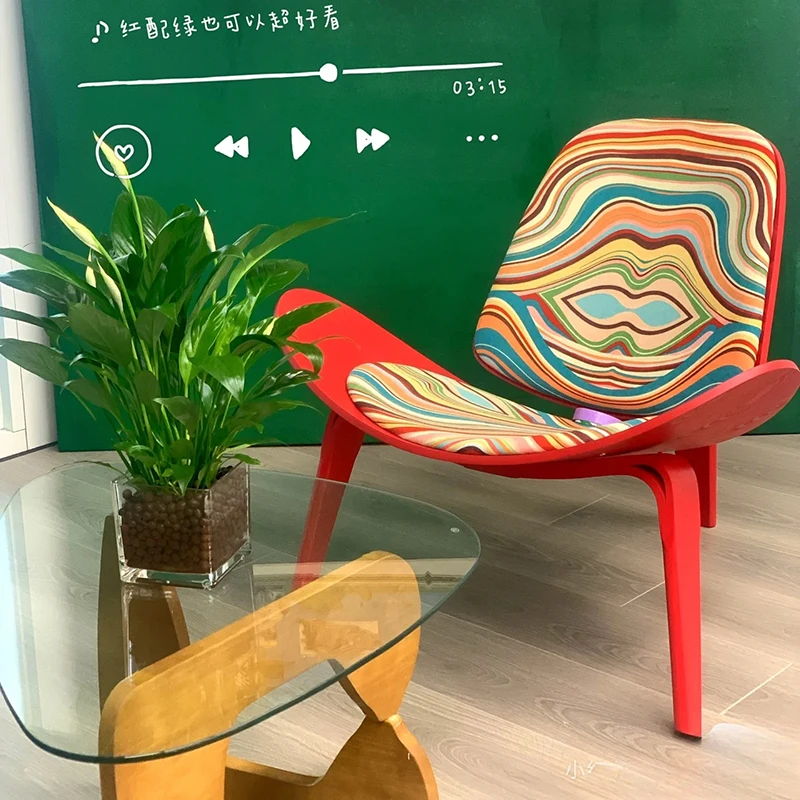 

Airplane Single Smile Chair Designer Triangle Shell Chair Shell Chair Living Room Negotiation Leisure Furniture Home