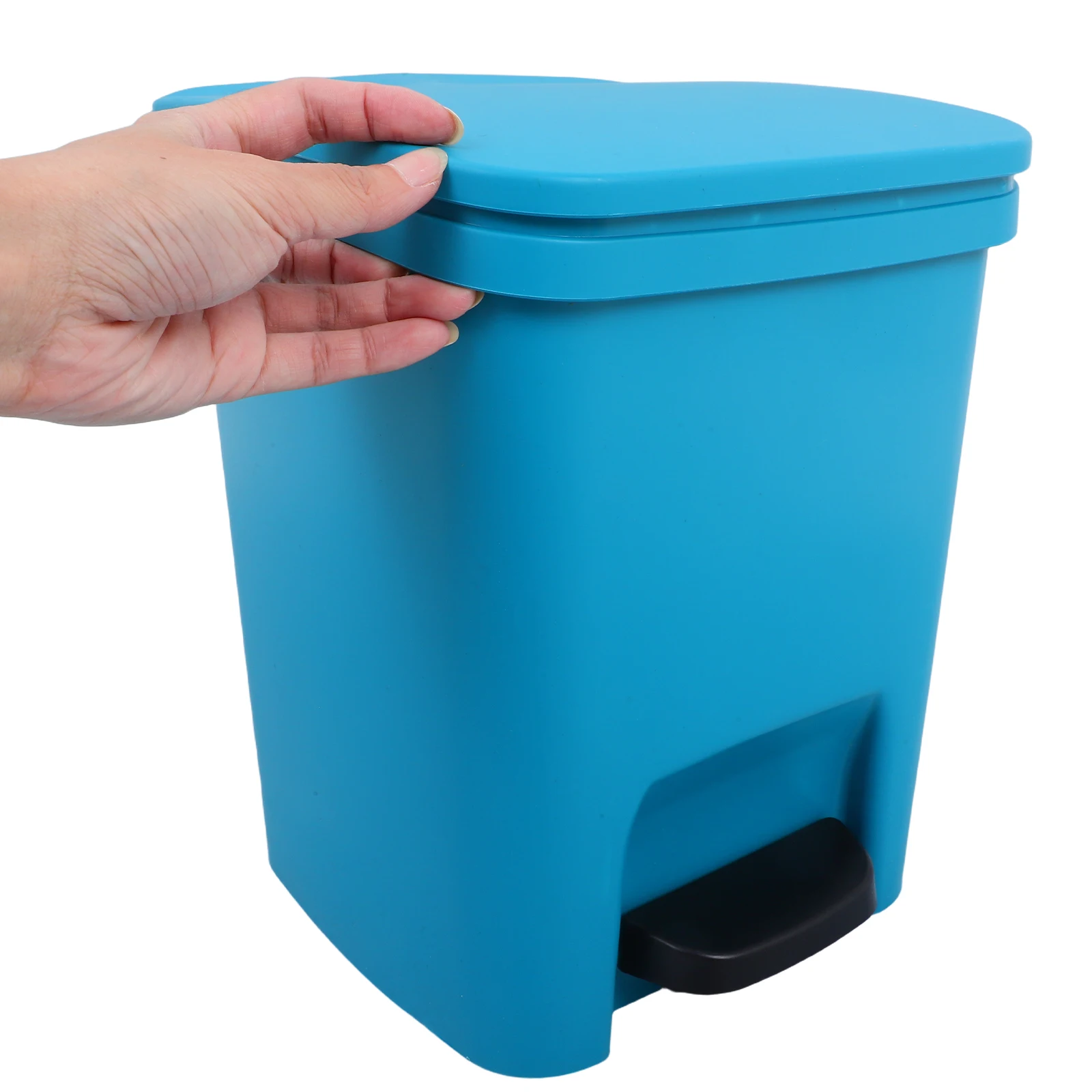 

Pedal Trash Can 10L Modern Green Appearance Hands-Free Foot Pedal for Kitchen Bedroom Living Room Office Plastic