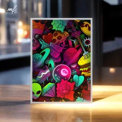 ins hot art home decoration atmosphere neon painting USB dimming photo frame ornaments beautiful anime mood lighting gifts