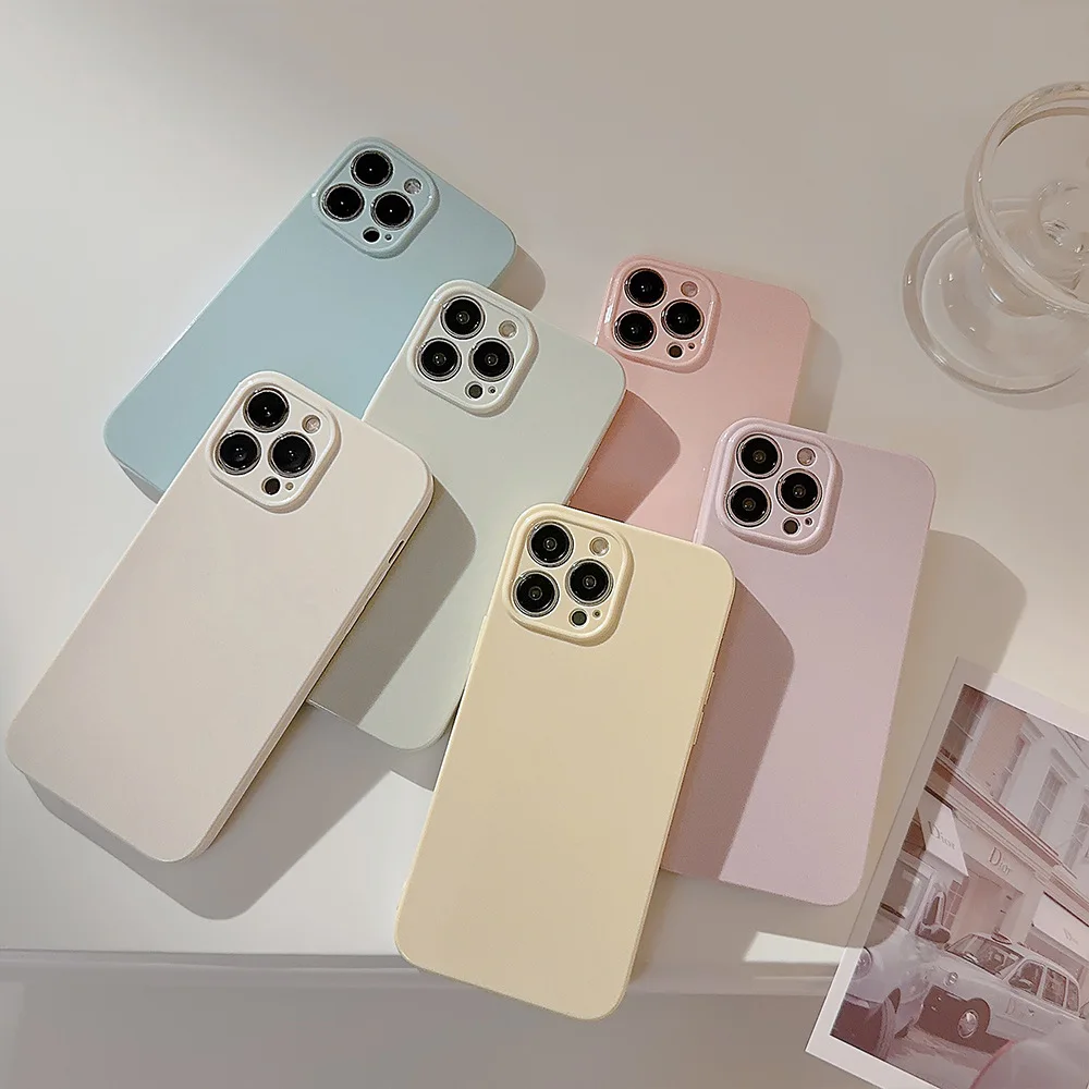 Soft Candy Color Shockproof Phone Case For iPhone 17 16 15 14 13 12 11 Pro Max Plus Plain Silicone Bumper Full Cover - náhled 3