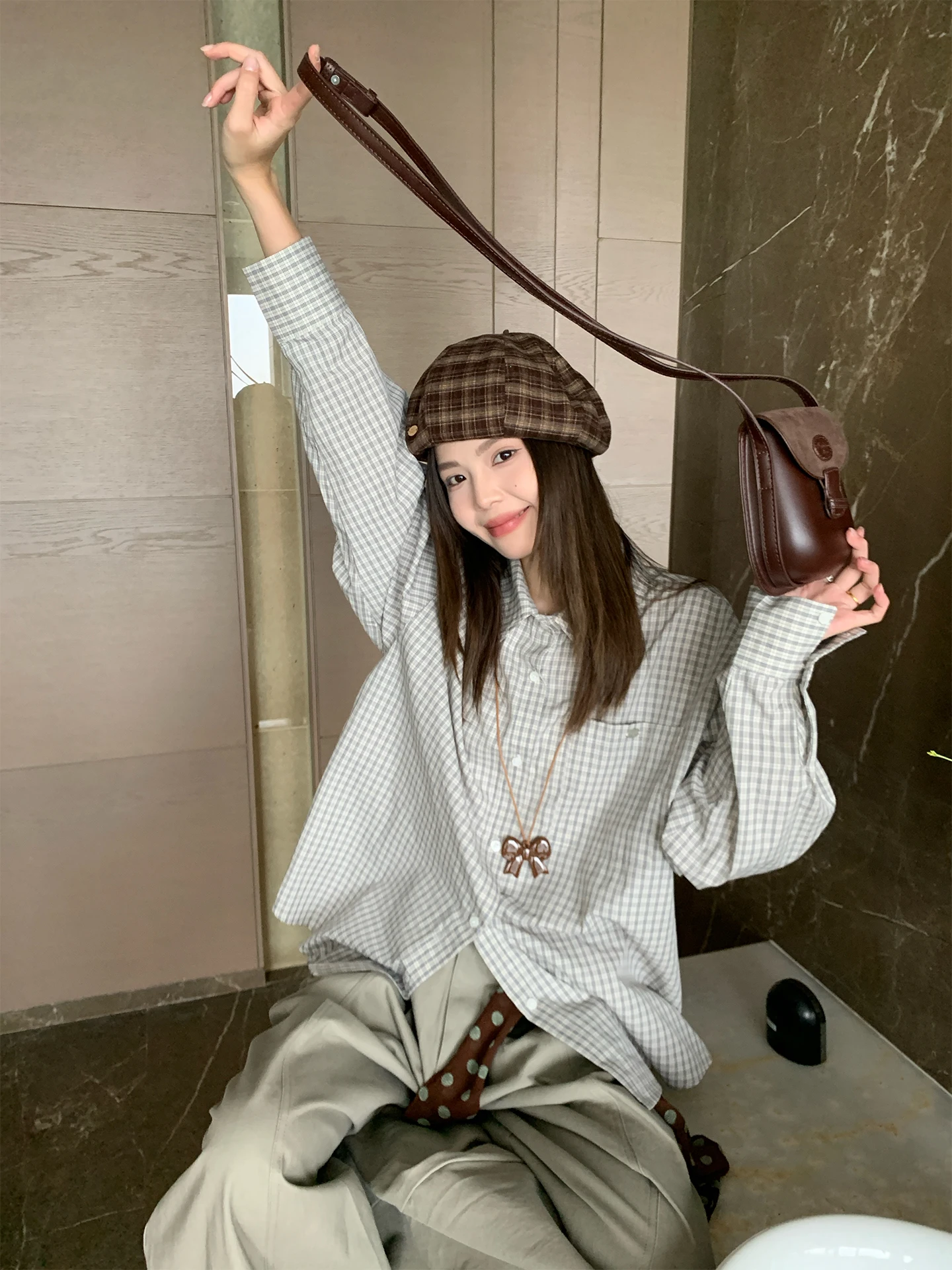 

Свободный длинный све irt Женская внутренняя одежда Осень Зима Многослойное супер красивое корейское Sle S информацион Zh Adurupn Che Pattern Tur...