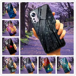 For Xiaomi 12X Case 12 Pro Tempered Glass Starry Marble Hard Back Cover for Xiaomi Mi 12 / 11 Lite 5G Cases Luxury Protective